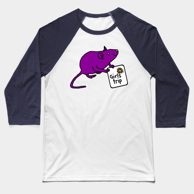 Cute Rat goes on Girls Trip Baseball T-Shirt by ellenhenryart